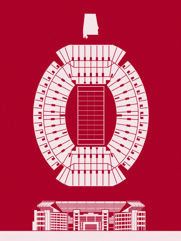 Bryant-Denny Stadium Screenprint