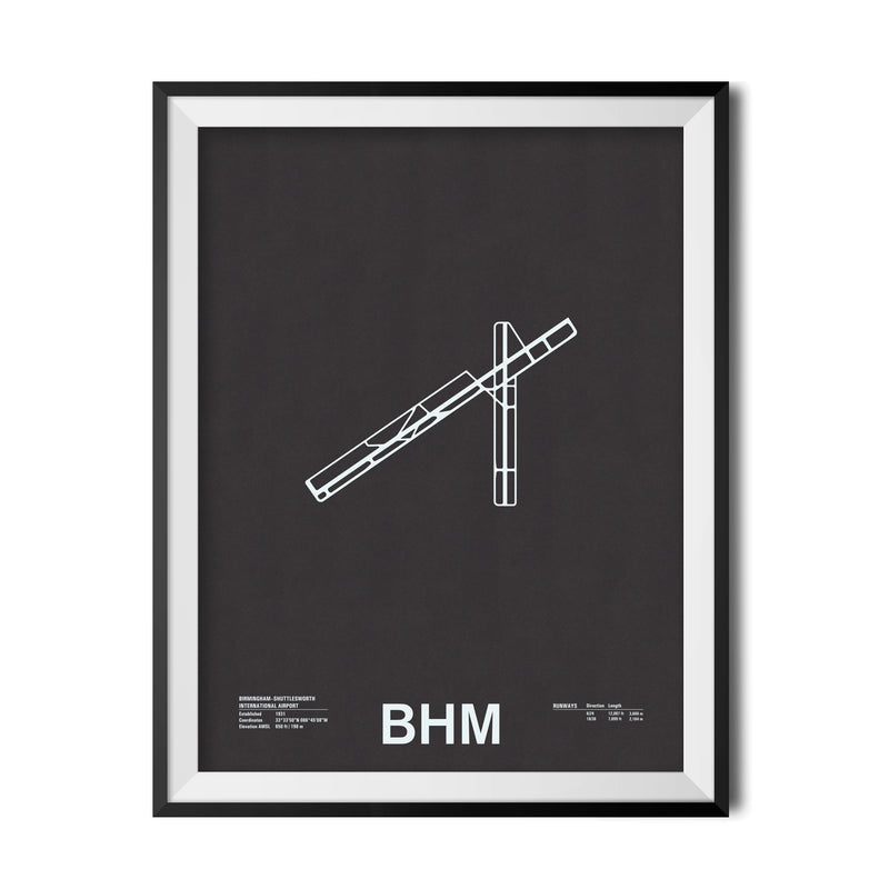 BHM: Birmingham–Shuttlesworth International Airport Screenprint