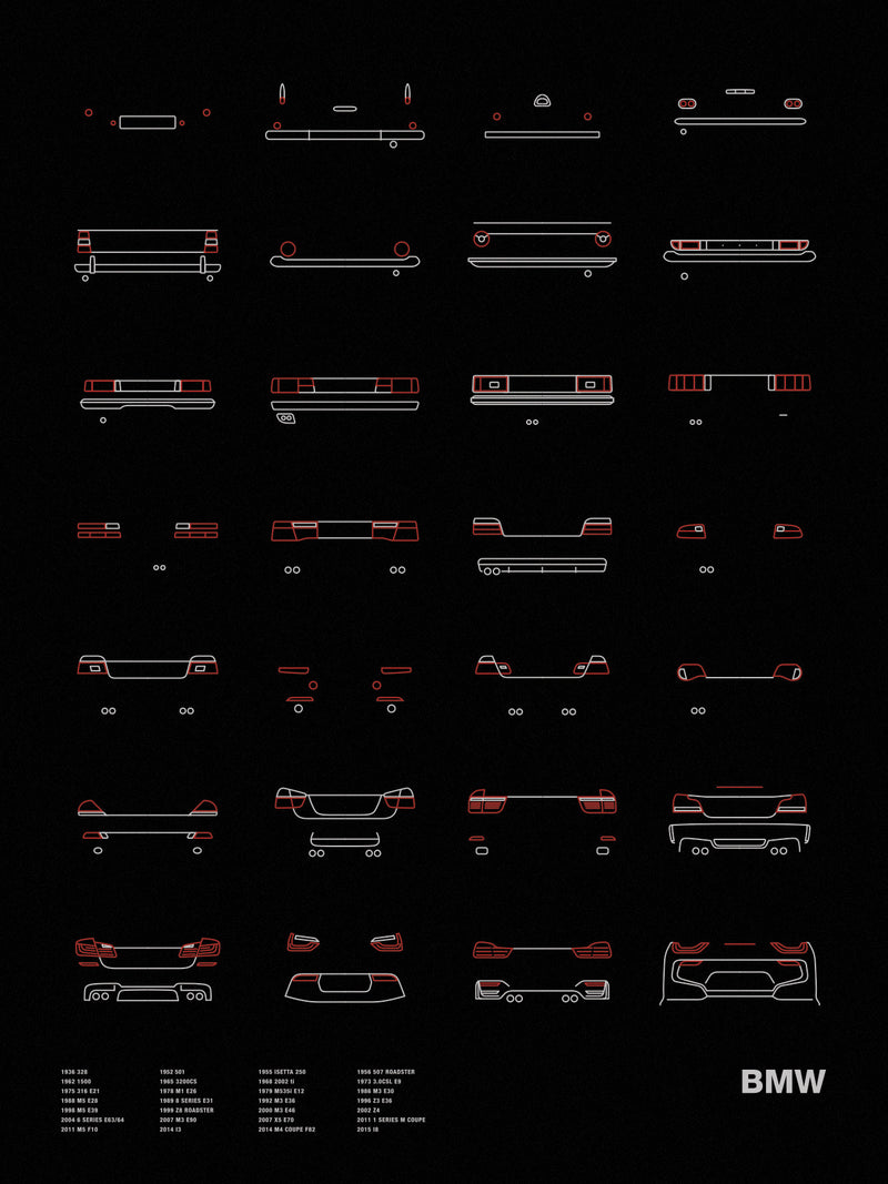 Auto Icon Screen Print Series: BMW Tail Lights