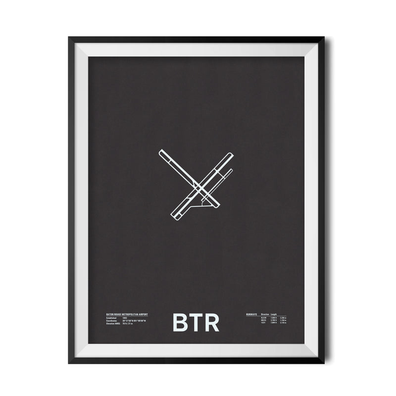 BTR: Baton Rouge Metropolitan Airport Screenprint