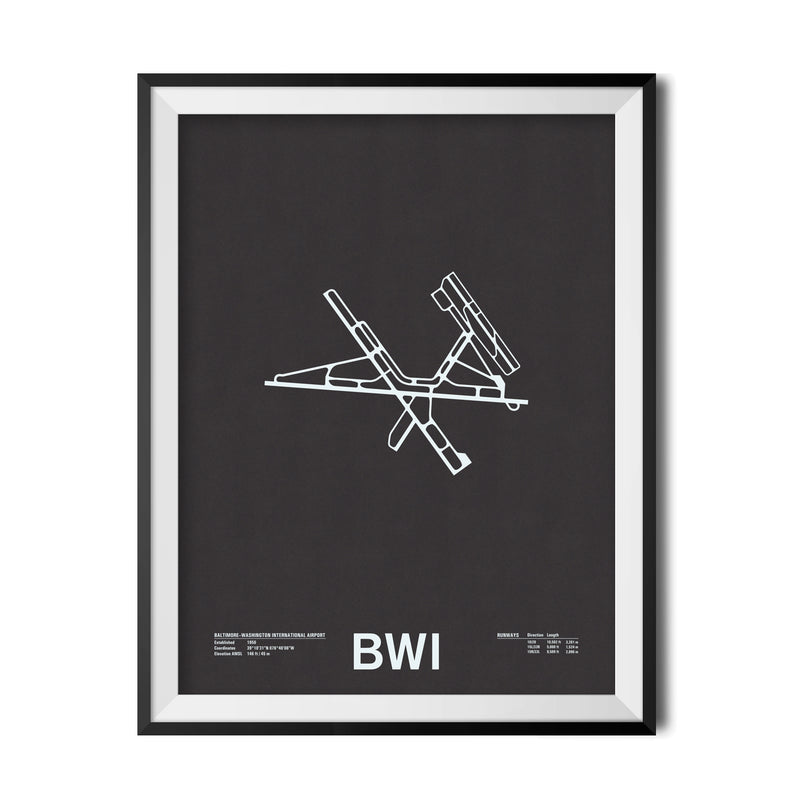 BWI: Baltimore–Washington International Airport Screenprint