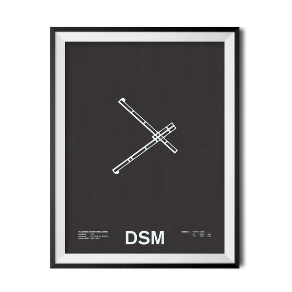 DSM: Des Moines International Airport Screenprint