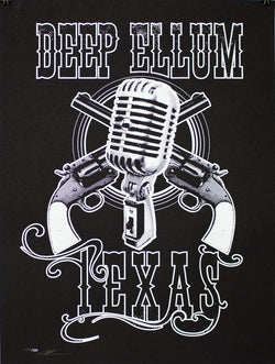 Deep Ellum Texas Pistols and Mic Screen Print