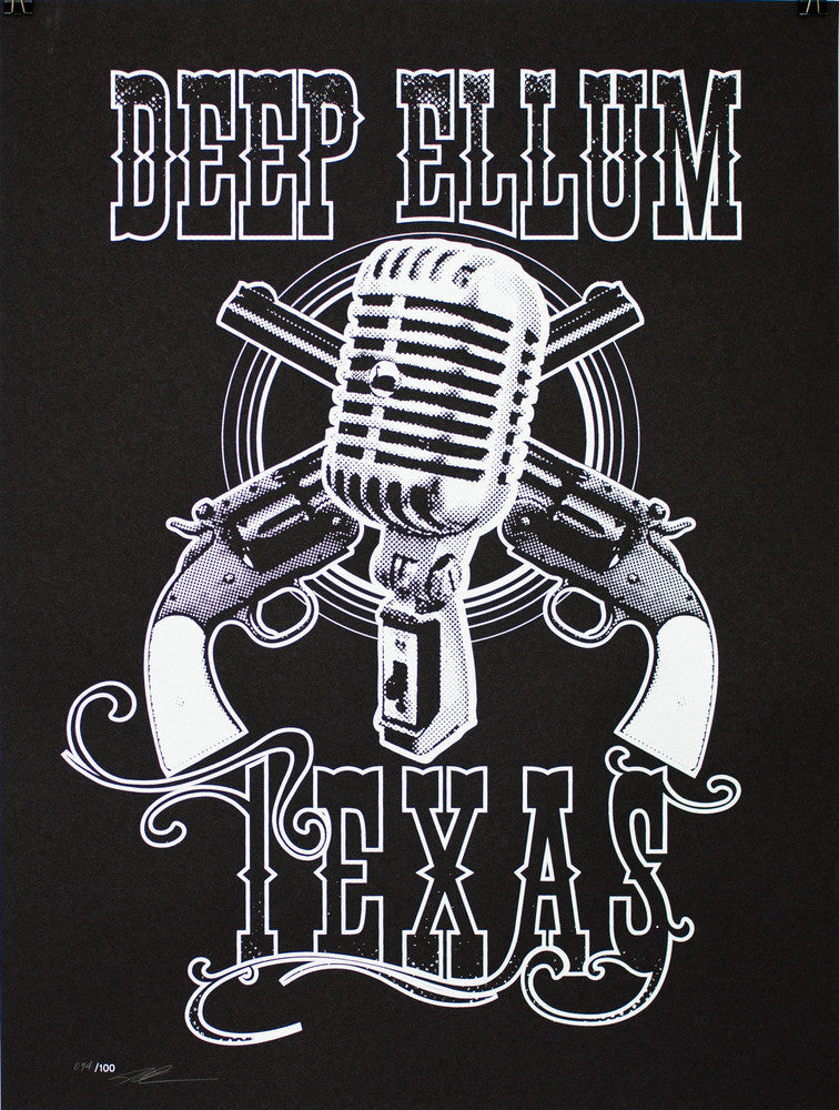 Deep Ellum Texas Pistols and Mic Screen Print – NOMO Design