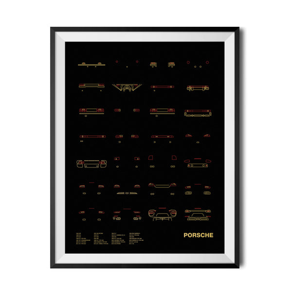 Auto Icon Screen Print Series: Porsche Tail Lights